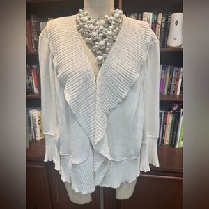 St. John Santana Knit Cream Women's Cardigan 14 XL